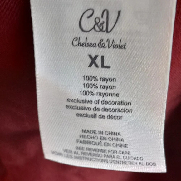 Chelsea & Violet Maroon Embroidered Blouse NWT - Picture 9 of 9